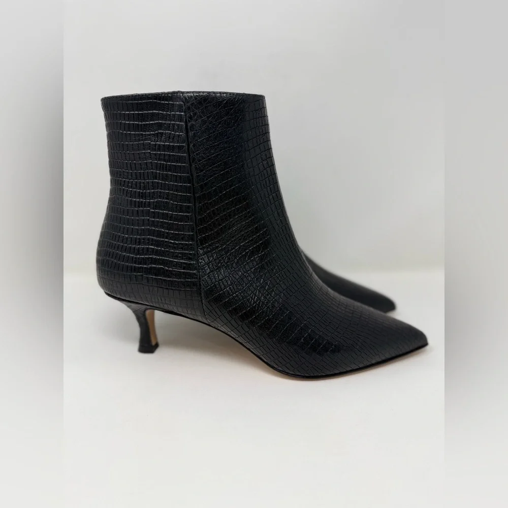 New Bruno Magli Nerina Bootie Black Snake Sz 7.5
